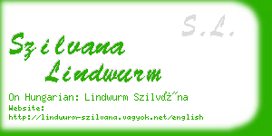 szilvana lindwurm business card
